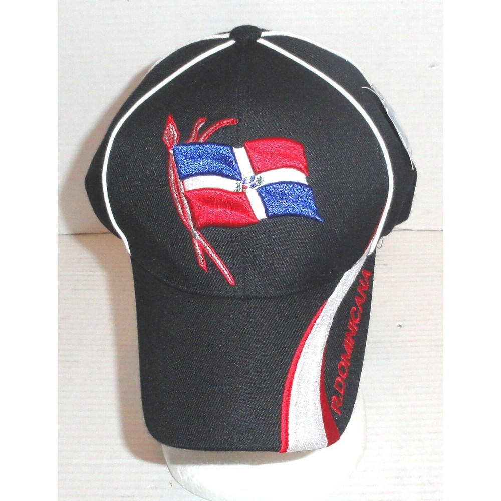 Republica Dominicana 3D Flag Logo Embroidered Hook & Loop Adjustable Hat